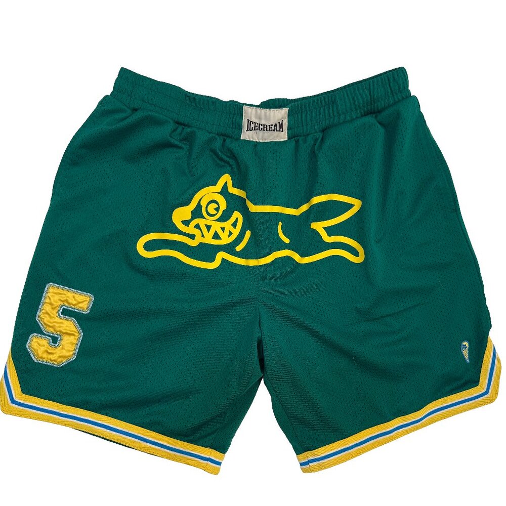 Billionaire Boys Club × Icecream Running Dog Shorts Green Yellow Size XL